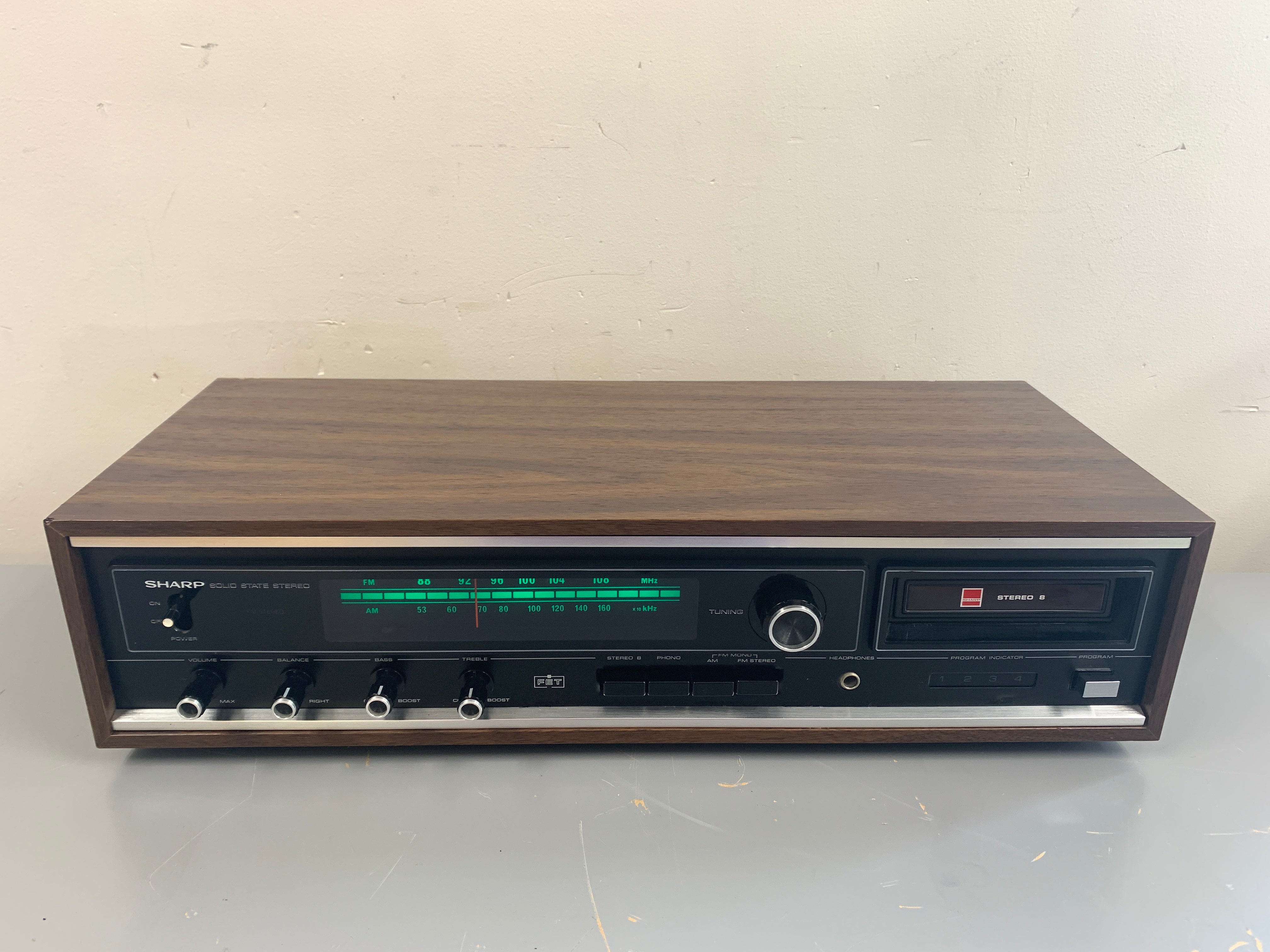 Vintage Sharp selling SR-113U Stereo Receiver w/ 8 Track & Speakers Tested 70s