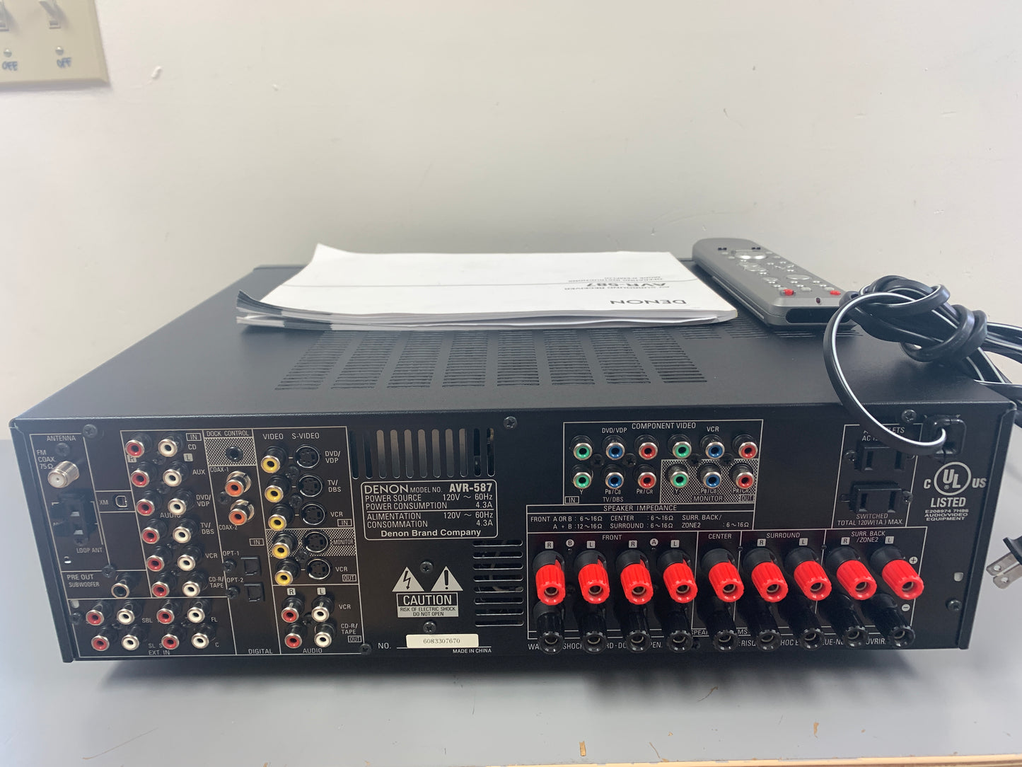 Denon AVR-587 *Manual * Remote