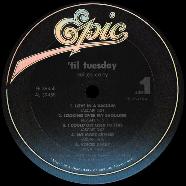 'Til Tuesday : Voices Carry (LP, Album, Pit)