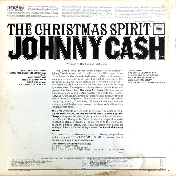 Johnny Cash : The Christmas Spirit (LP, Album, RE, Ter)