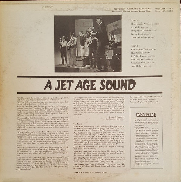 Jefferson Airplane : Jefferson Airplane Takes Off (LP, Album, 3rd)