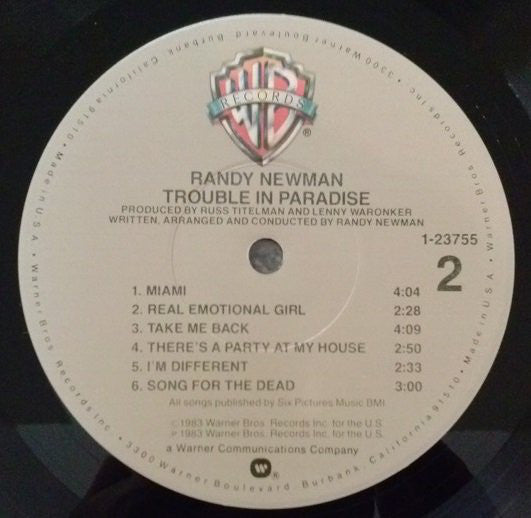 Randy Newman : Trouble In Paradise (LP, Album, Win)