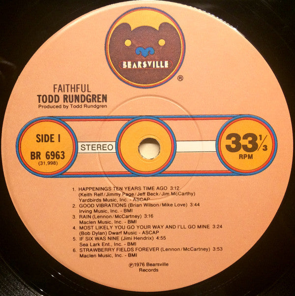 Todd Rundgren : Faithful (LP, Album, Win)