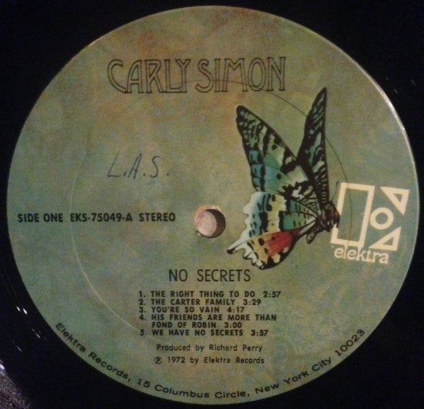 Carly Simon : No Secrets (LP, Album, Ter)