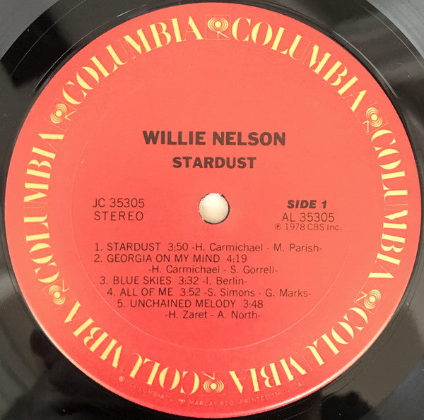 Willie Nelson : Stardust (LP, Album, Pit)