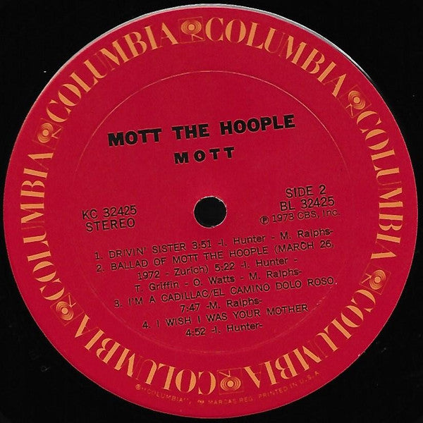 Mott The Hoople : Mott (LP, Album, Ter)