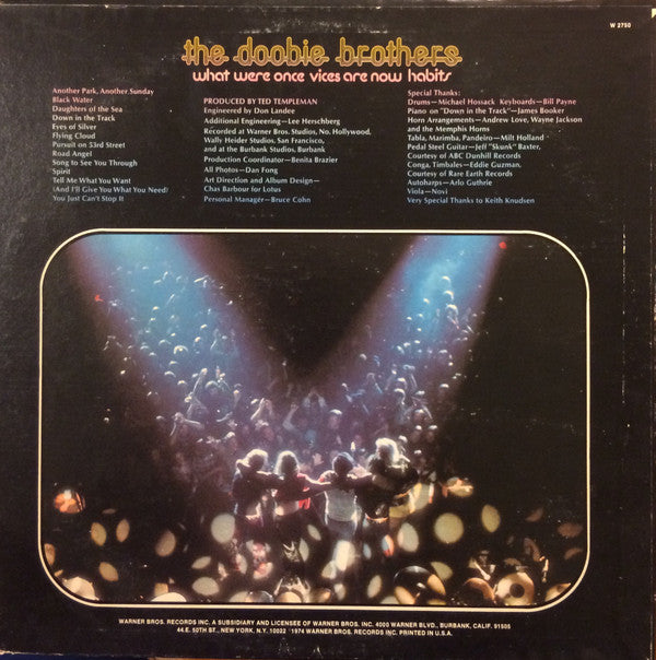 The Doobie Brothers : What Were Once Vices Are Now Habits (LP, Album, RE, Win)