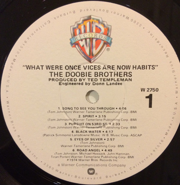 The Doobie Brothers : What Were Once Vices Are Now Habits (LP, Album, RE, Win)