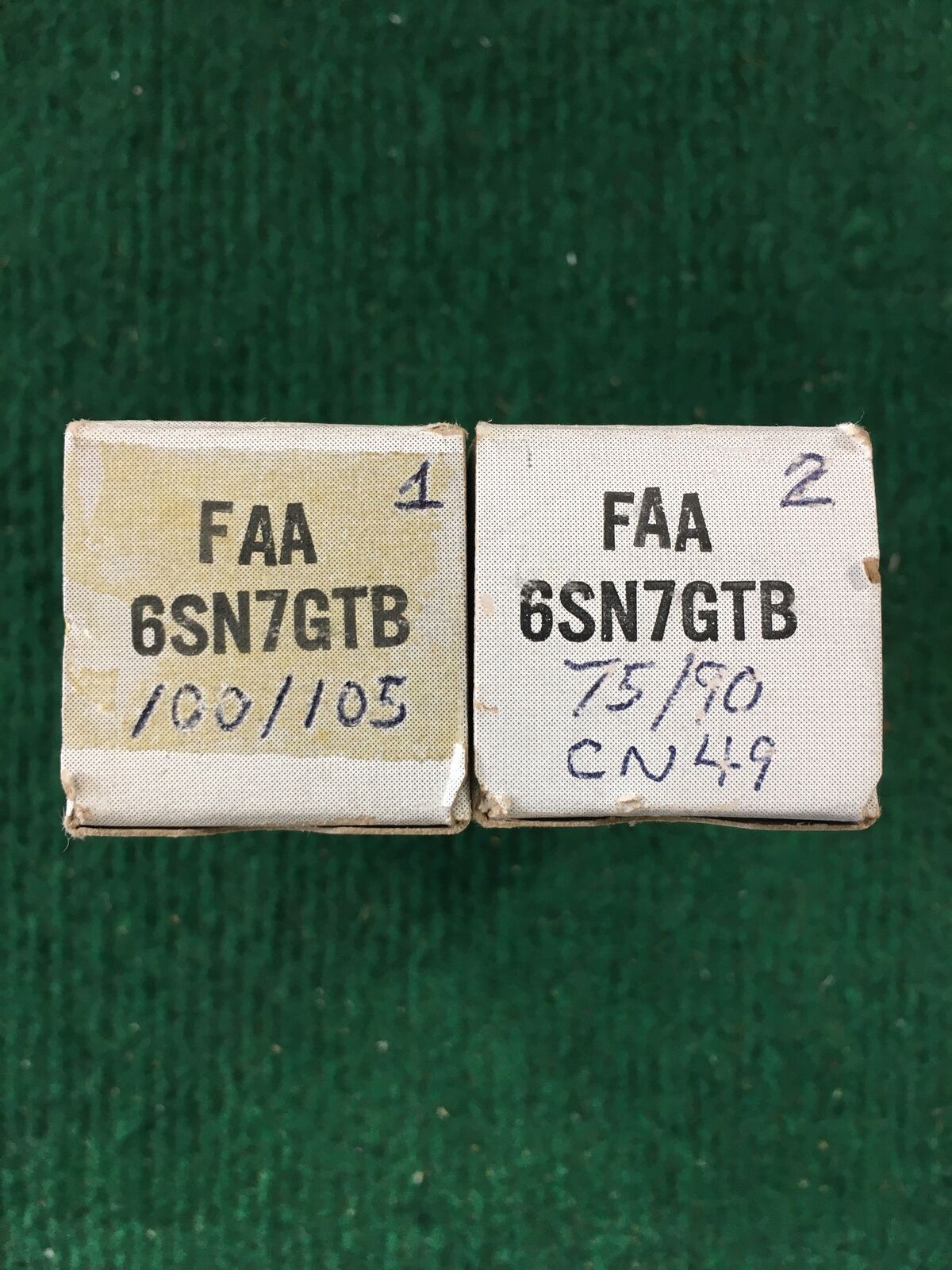 FAA (GE) * 6SN7GTB Tube * Pair * Tested 100/105 75/90