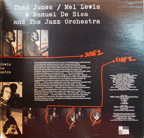 Thad Jones / Mel Lewis* & Manuel De Sica And The Jazz Orchestra : Thad Jones / Mel Lewis & Manuel De Sica And The Jazz Orchestra (LP, Album, Gat)