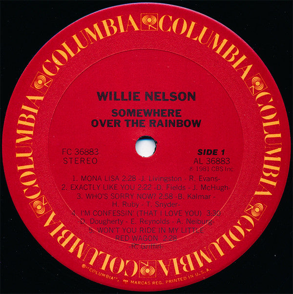 Willie Nelson : Somewhere Over The Rainbow (LP, Album, Pit)