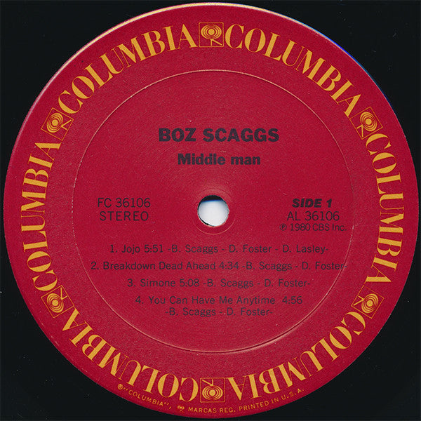 Boz Scaggs : Middle Man (LP, Album, Pit)