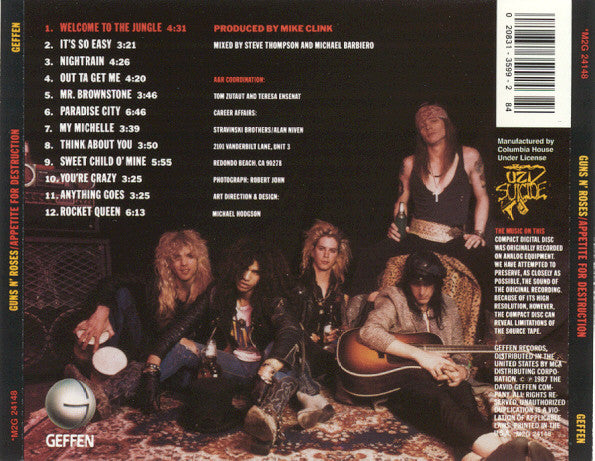 Guns N' Roses : Appetite For Destruction (CD, Album, Club, RP)