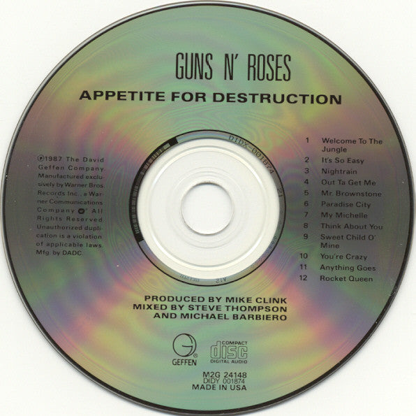 Guns N' Roses : Appetite For Destruction (CD, Album, Club, RP)