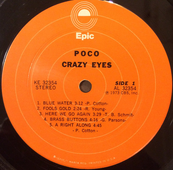 Poco (3) : Crazy Eyes (LP, Album, Pit)