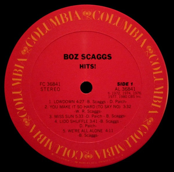 Boz Scaggs : Hits! (LP, Comp, Pit)