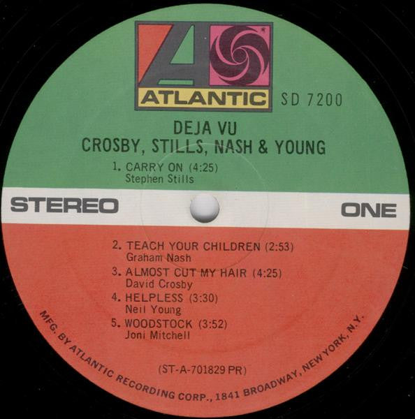 Crosby, Stills, Nash & Young : Déjà Vu (LP, Album, PR )