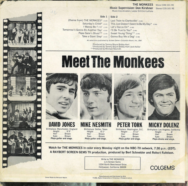 The Monkees : The Monkees (LP, Album, Mono, RP, MGM)