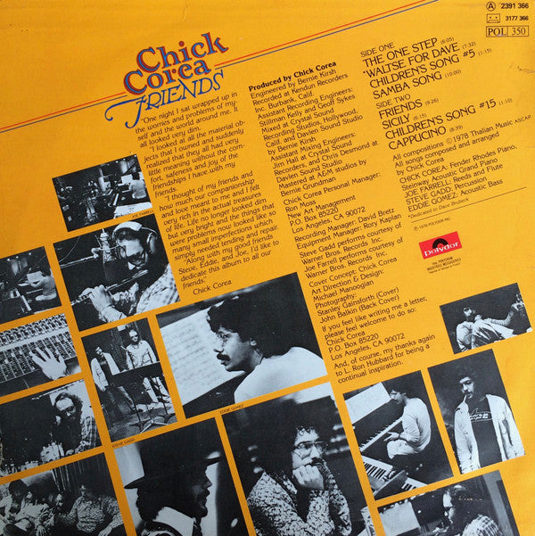 Chick Corea : Friends (LP, Album)