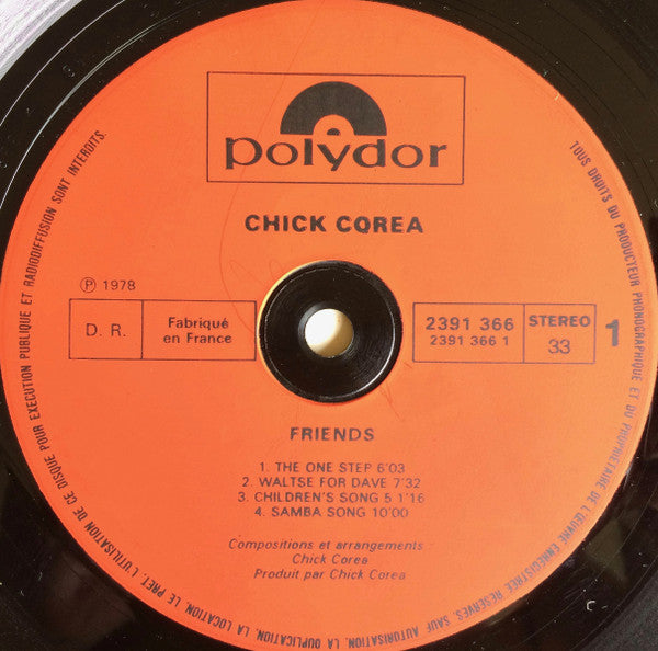 Chick Corea : Friends (LP, Album)