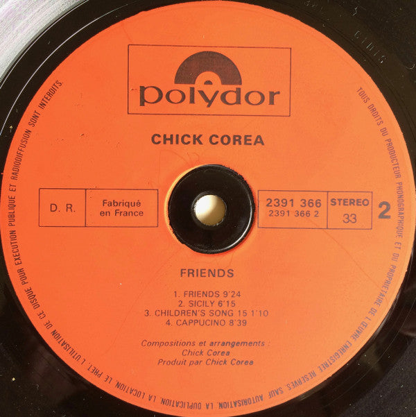 Chick Corea : Friends (LP, Album)