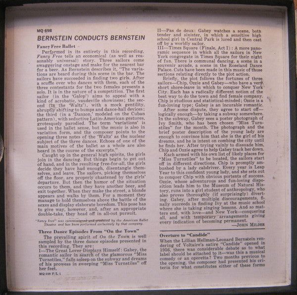 Bernstein*, New York Philharmonic : Bernstein Conducts Bernstein: Fancy Free / Overture To Candide / On The Town / Prelude, Fugue And Riffs (Reel, 4tr Stereo, 7" Reel, Album)