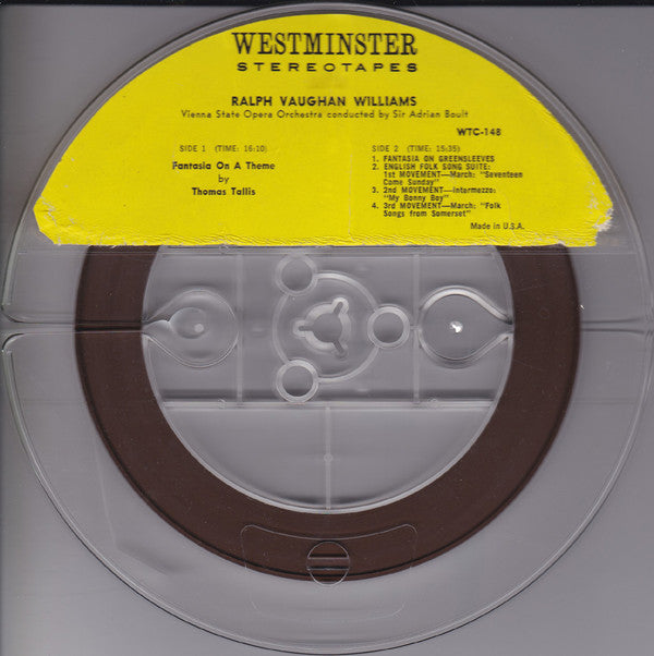 Ralph Vaughan Williams, Vienna State Opera Orchestra*, Sir Adrian Boult : Fantasia On Greensleeves - English Folk Song Suite - Fantasia On A Theme By Thomas Tallis (Reel, 4tr Stereo, 7" Reel)