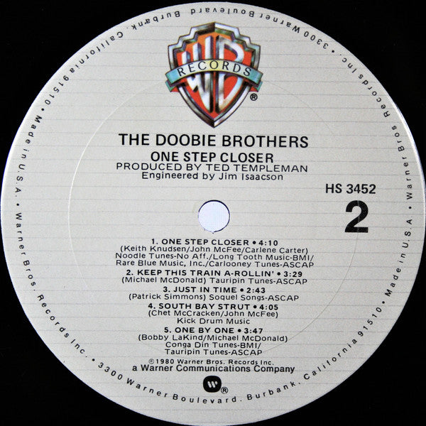 The Doobie Brothers : One Step Closer (LP, Album, Club, Col)