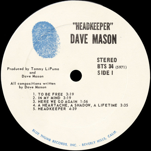 Dave Mason : Headkeeper (LP, Album, Ter)