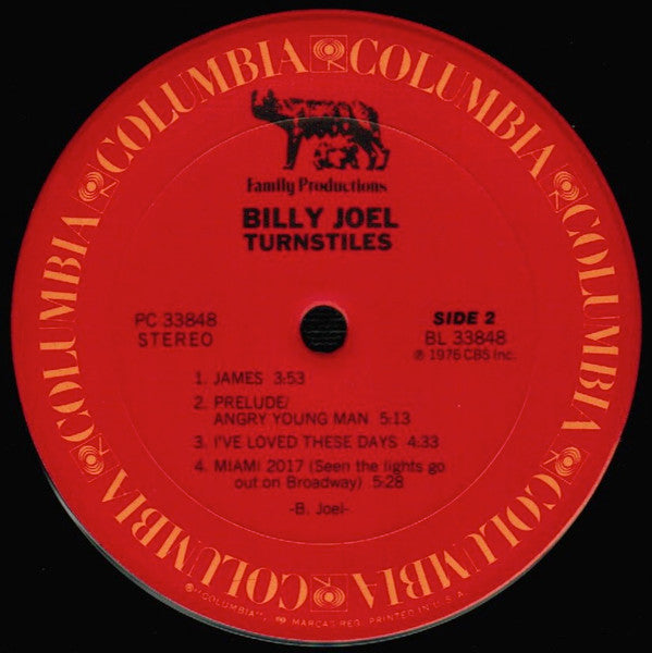 Billy Joel : Turnstiles (LP, Album, Pit)