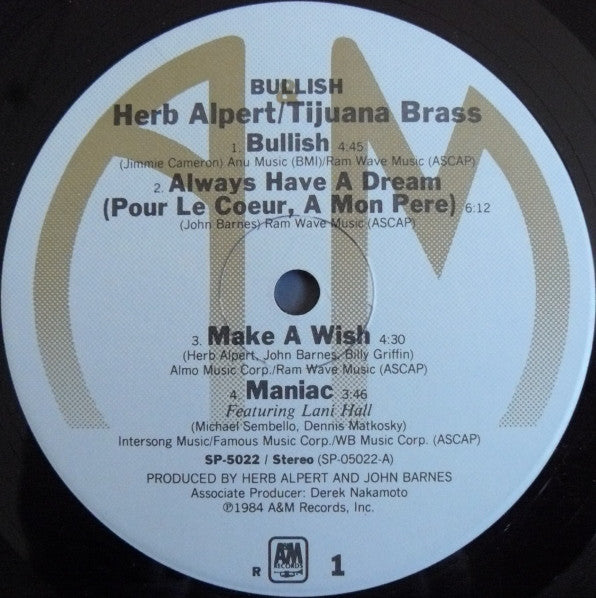 Herb Alpert / Tijuana Brass* : Bullish (LP, Album)