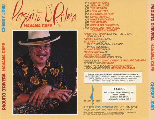 Paquito D'Rivera : Havana Cafe (CD, Album, Club)