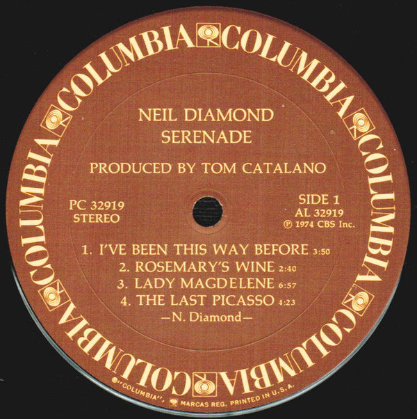 Neil Diamond : Serenade (LP, Album, Pit)