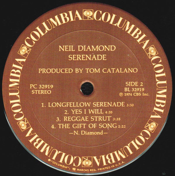 Neil Diamond : Serenade (LP, Album, Pit)