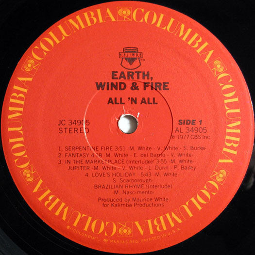 Earth, Wind & Fire : All 'N All (LP, Album, Pit)