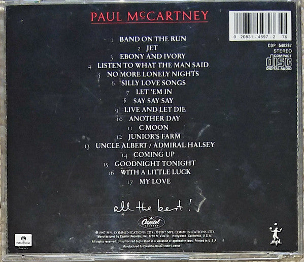 Paul McCartney : All The Best ! (CD, Comp, Club, RE)