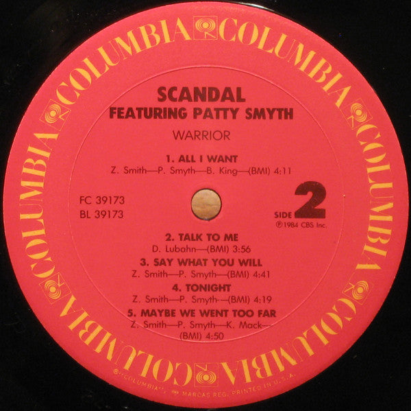 Scandal (4) Featuring Patty Smyth : Warrior (LP, Album, Pit)