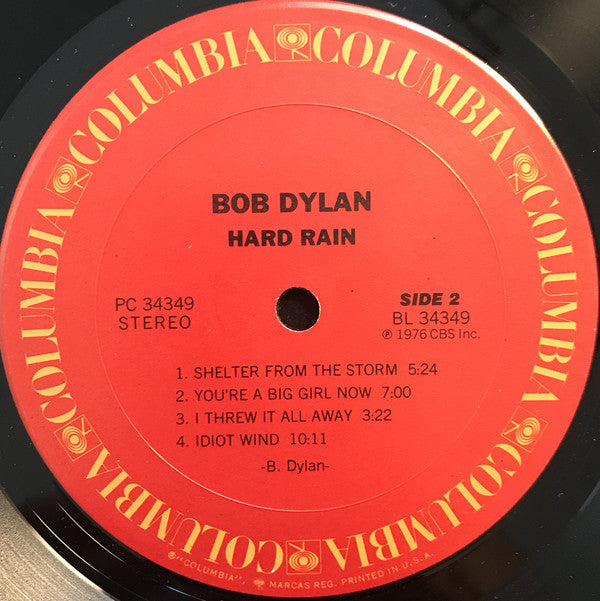 Bob Dylan : Hard Rain (LP, Album, Pit)