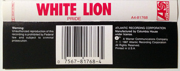 White Lion : Pride (Cass, Album, Club, Col)