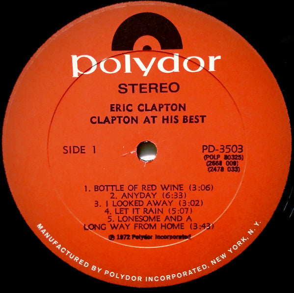 Eric Clapton : At His Best (2xLP, Comp, All)