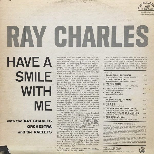 Ray Charles : Have A Smile With Me (LP, Album, RE)