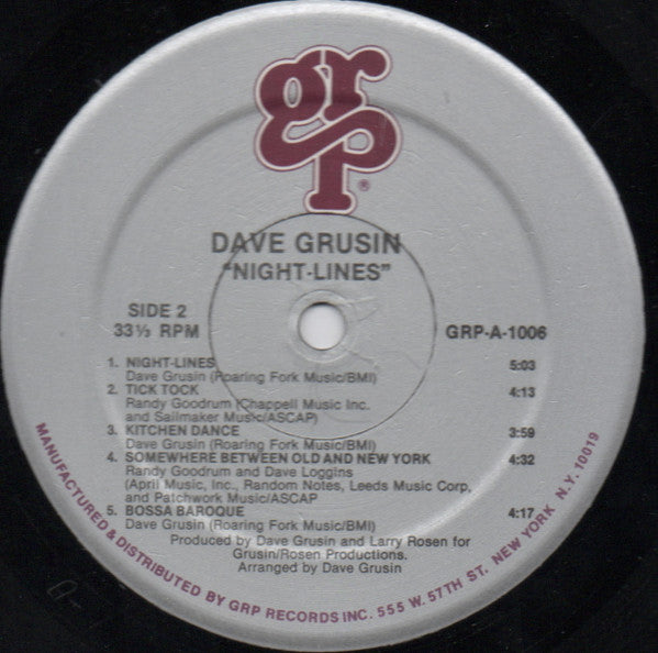 Dave Grusin : Night-Lines (LP, Album, Hau)