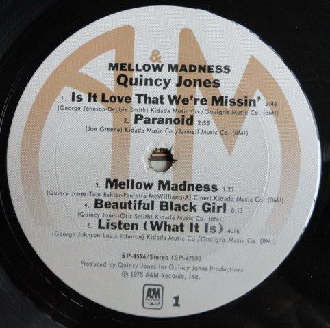 Quincy Jones : Mellow Madness (LP, Album, Pit)