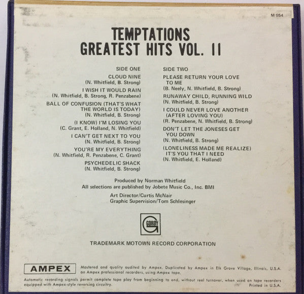 Temptations* : Greatest Hits II (Reel, 4tr Stereo, 7" Reel, Comp)