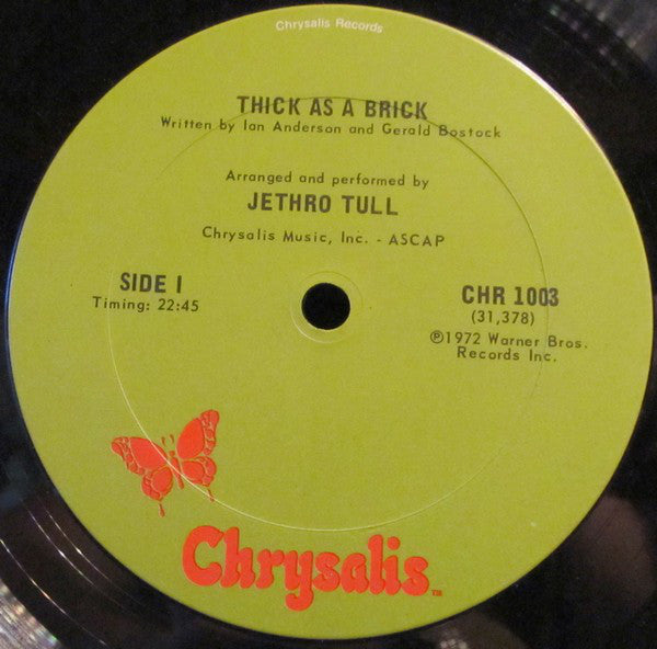 Jethro Tull : Thick As A Brick (LP, Album, Gre)