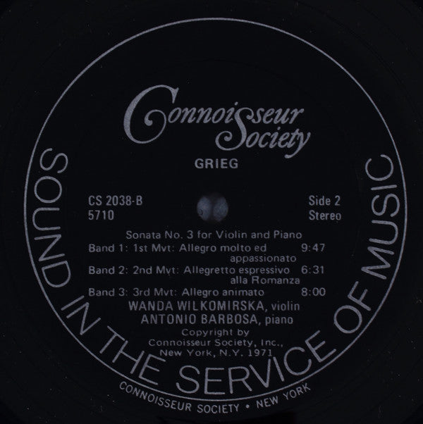 Ravel* / Grieg* - Wanda Wilkomirska / Antonio Barbosa : Ravel Sonata / Grieg Sonata Op. 45 (LP)