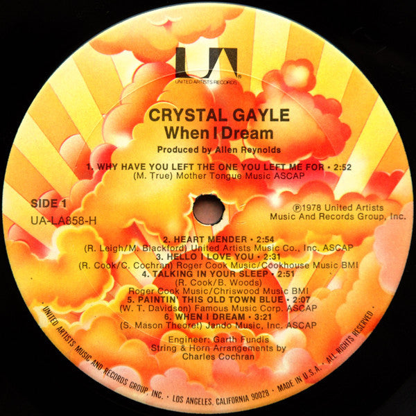 Crystal Gayle : When I Dream (LP, Album, Gat)