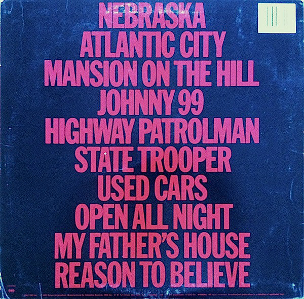 Bruce Springsteen : Nebraska (LP, Album, Ter)