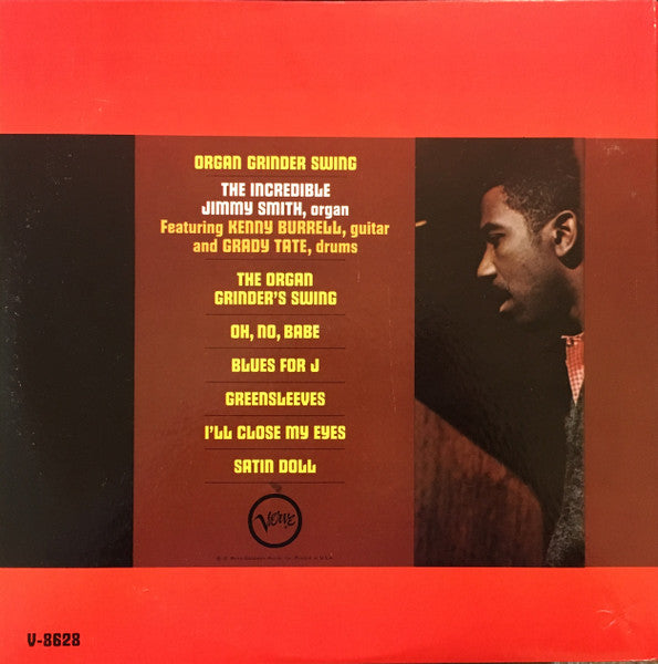 The Incredible Jimmy Smith* Featuring Kenny Burrell And Grady Tate : Organ Grinder Swing (LP, Album, Mono)