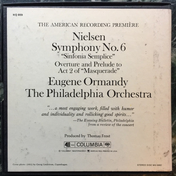 Eugene Ormandy, The Philadelphia Orchestra, Carl Nielsen : Symphony No. 6 "Sinfonia Semplice" Overture & Prelude To Act 2 Of "Masquerade" (Reel, 4tr Stereo, 7" Reel, Album)